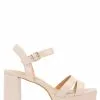 Dune London Molten Mid Heel Platform Sandals -Style Sole Zone D83411s