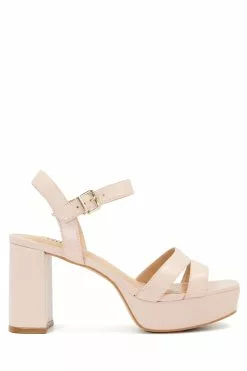 Dune London Molten Mid Heel Platform Sandals
