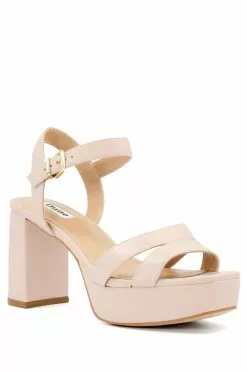 Dune London Molten Mid Heel Platform Sandals -Style Sole Zone D83411s3