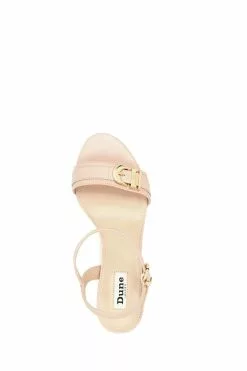 Dune London Pink Jessie Branded Buckle Block Sandals -Style Sole Zone D83414s4