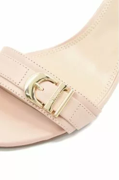 Dune London Pink Jessie Branded Buckle Block Sandals -Style Sole Zone D83414s5