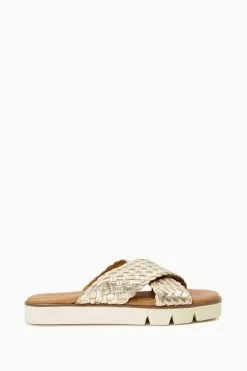 Dune London Lexey Woven Cross Strap Sandals