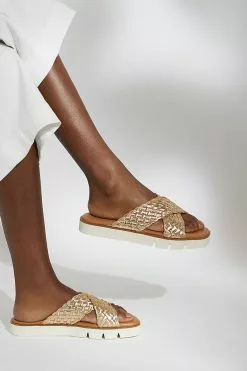 Dune London Lexey Woven Cross Strap Sandals -Style Sole Zone D83417s4