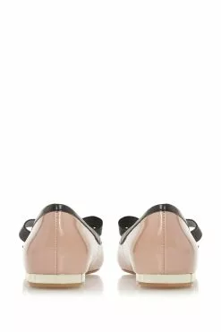 Dune London Natural Clash Pointed Toe Bow Detail Flat Shoes -Style Sole Zone M23833s4