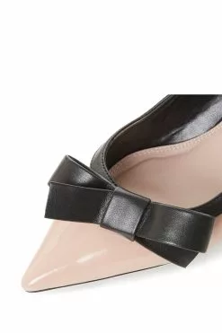 Dune London Natural Clash Pointed Toe Bow Detail Flat Shoes -Style Sole Zone M23833s5