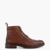 Dune London Brown Masked Eyelet Brogue Boots 2 Dune London Brown Masked Eyelet Brogue Boots -Style Sole Zone M57057s