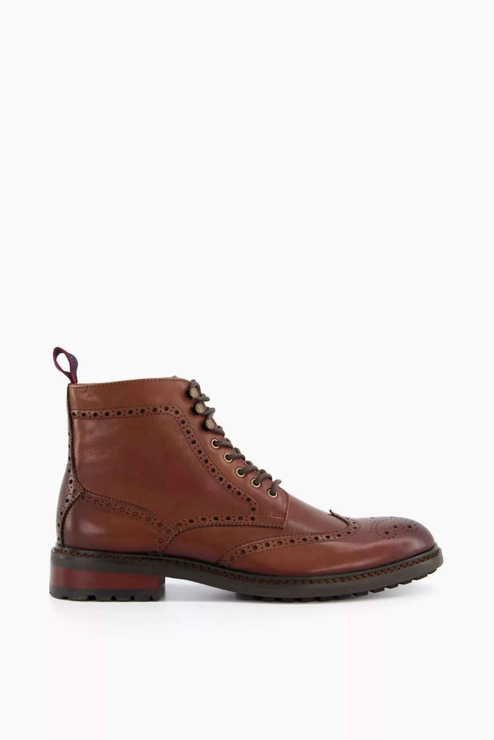 Dune London Brown Masked Eyelet Brogue Boots 3 Dune London Brown Masked Eyelet Brogue Boots