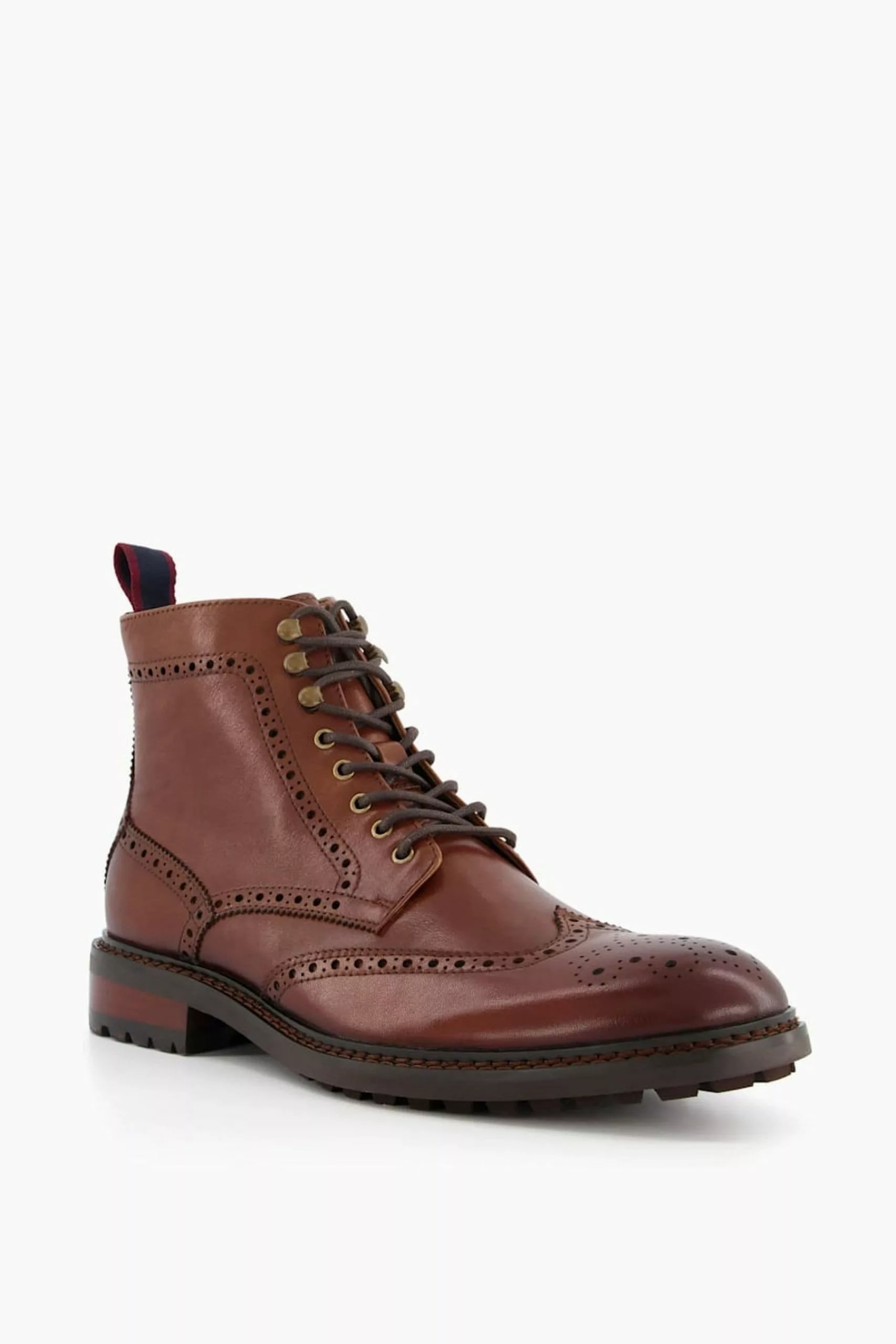 Dune London Brown Masked Eyelet Brogue Boots 4 Dune London Brown Masked Eyelet Brogue Boots - Image 2
