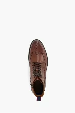 Dune London Brown Masked Eyelet Brogue Boots 10 Dune London Brown Masked Eyelet Brogue Boots -Style Sole Zone M57057s4