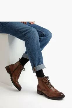 Dune London Brown Masked Eyelet Brogue Boots 11 Dune London Brown Masked Eyelet Brogue Boots -Style Sole Zone M57057s5
