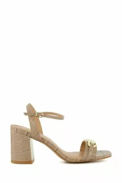 Dune London Manual Chain Trim Block Heel Sandals