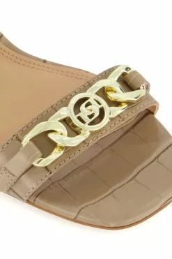 Dune London Manual Chain Trim Block Heel Sandals -Style Sole Zone M78714s5