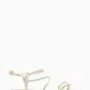 Dune London Cream Nella Square Jewel Strap Flat Sandals -Style Sole Zone M88597s
