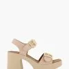 Dune London Pink Jenies Buckle Platform Sandals