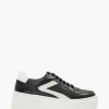 Dune London Essential Flick Detail Black Flatform Trainers -Style Sole Zone M91353s