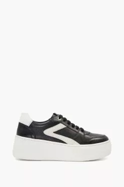 Dune London Essential Flick Detail Black Flatform Trainers