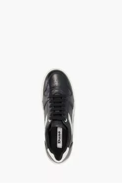 Dune London Essential Flick Detail Black Flatform Trainers -Style Sole Zone M91353s4