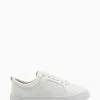 Dune London White Estee Mixed-Material Trainers -Style Sole Zone M98232s