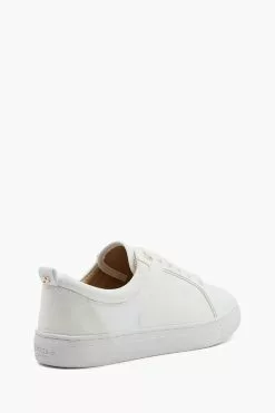 Dune London White Estee Mixed-Material Trainers -Style Sole Zone M98232s3