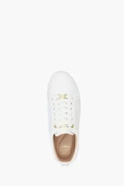 Dune London White Estee Mixed-Material Trainers -Style Sole Zone M98232s4
