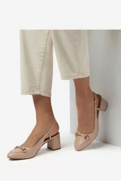 Dune London Cassie Snaffle Trim Sling Backs Sandals -Style Sole Zone M98247s5