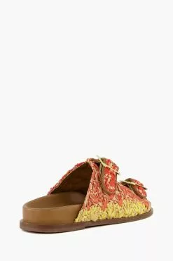 Dune London Orange Lolitas Raffia Buckle Sandals -Style Sole Zone N06658s3