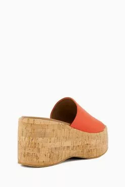 Dune London Orange Kion Cork Flatform Wedges 8 Dune London Orange Kion Cork Flatform Wedges -Style Sole Zone N06671s3
