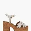 Dune London Jai Cork Platform White Sandals -Style Sole Zone N06675s