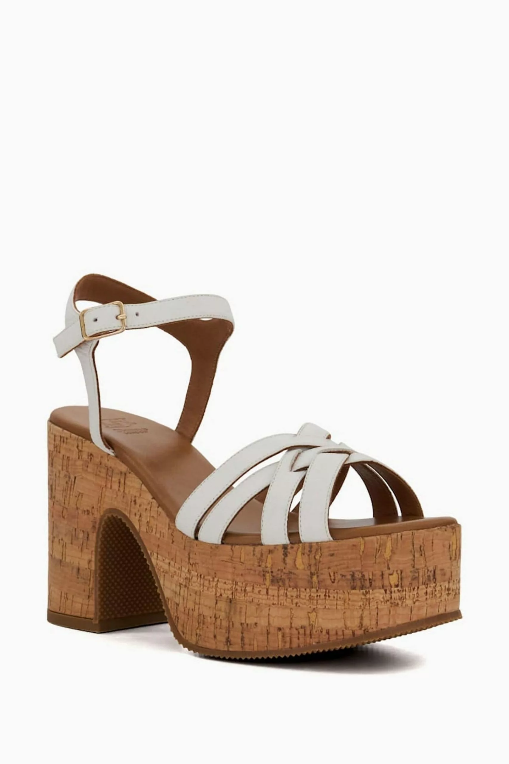 Dune London Jai Cork Platform White Sandals 4 Dune London Jai Cork Platform White Sandals - Image 2