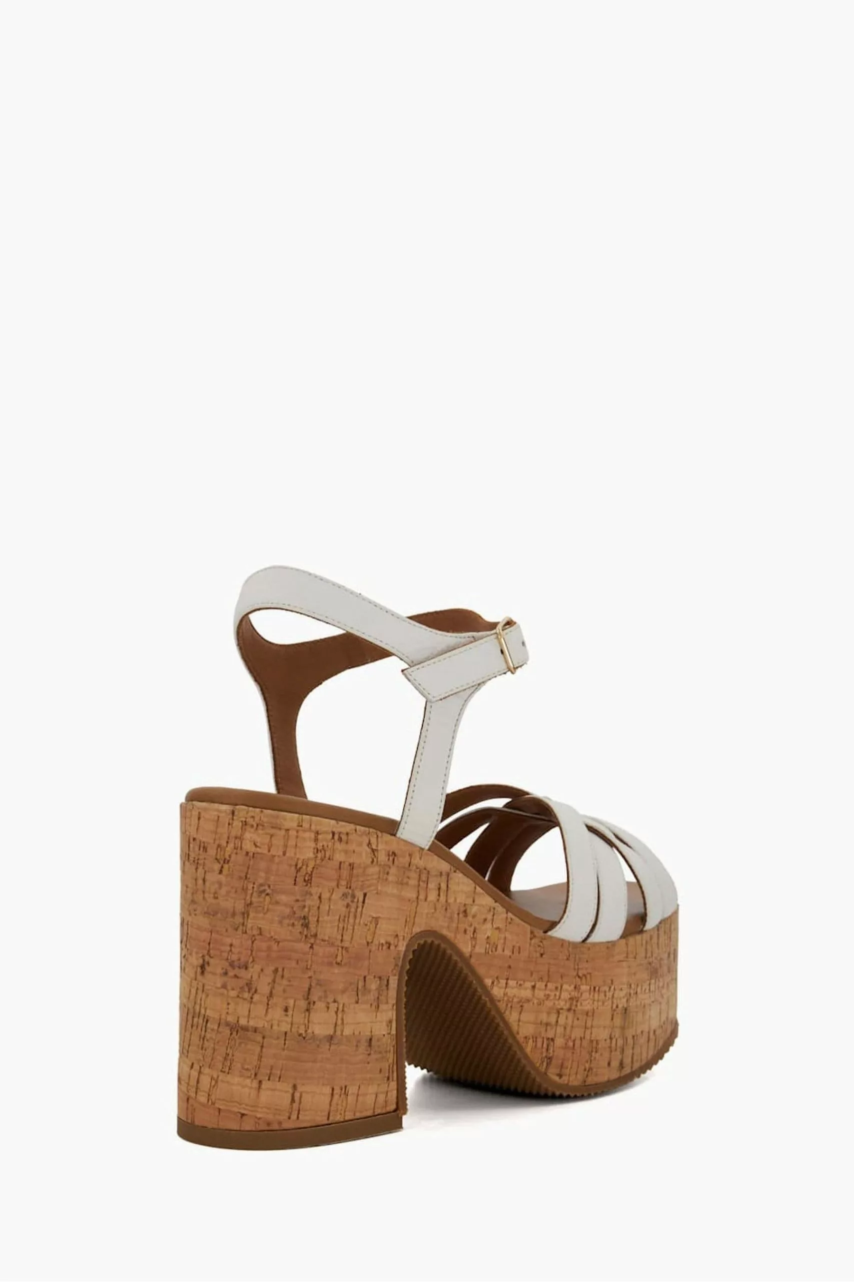 Dune London Jai Cork Platform White Sandals 5 Dune London Jai Cork Platform White Sandals - Image 3
