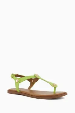 Dune London Green Larter Gold Studded Sandals -Style Sole Zone N06676s3