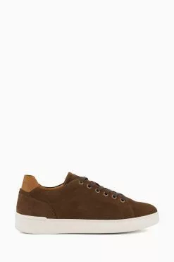 Dune London Toledo Clean Retro Brown Trainers