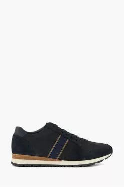 Dune London Blue Treck Stripe Webbing Runner Trainers