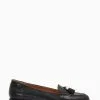 Dune London Wf Global Almond Tassel Black Loafers -Style Sole Zone N42437s