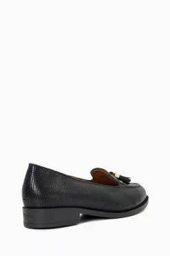 Dune London Wf Global Almond Tassel Black Loafers -Style Sole Zone N42437s3