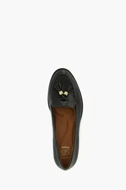 Dune London Wf Global Almond Tassel Black Loafers -Style Sole Zone N42437s4