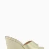 Dune London Gold Motel Square Toe Wedge Mules -Style Sole Zone N42448s
