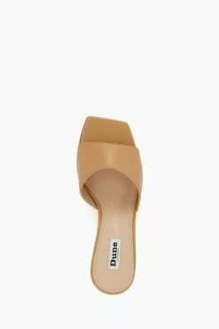 Dune London Natural Motel Square Toe Wedge Mules -Style Sole Zone N42449s3