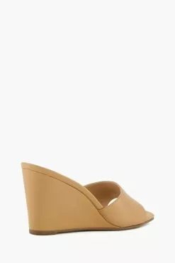 Dune London Natural Motel Square Toe Wedge Mules -Style Sole Zone N42449s4