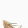 Dune London Gold Miri Crystal Cork Wedges -Style Sole Zone N42450s