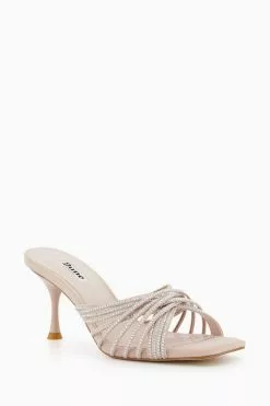 Dune London Marquee Leather Ankle Strap Nude Sandals -Style Sole Zone N42453s2
