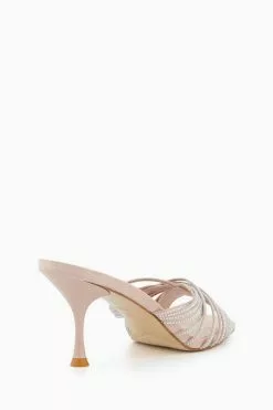 Dune London Marquee Leather Ankle Strap Nude Sandals -Style Sole Zone N42453s3