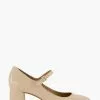 Dune London Alenna Mary Jane Patent Court Nude Shoes
