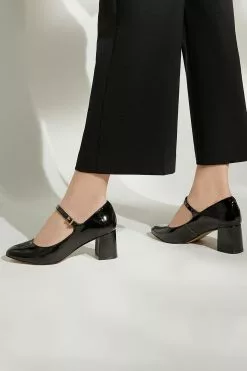 Dune London Alenna Mary Jane Patent Court Black Shoes -Style Sole Zone N42460s5