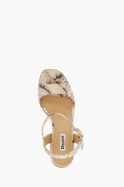 Dune London Natural Jodi Platform Block Heel Sandals -Style Sole Zone N42464s4