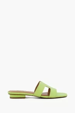 Dune London Green Loupe Smart Slider Sandals