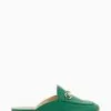 Dune London Green Genuine Backless Snaffle Trim Mules -Style Sole Zone N42482s