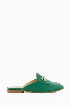 Dune London Green Genuine Backless Snaffle Trim Mules