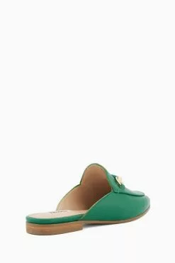 Dune London Green Genuine Backless Snaffle Trim Mules -Style Sole Zone N42482s3