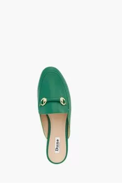Dune London Green Genuine Backless Snaffle Trim Mules -Style Sole Zone N42482s4